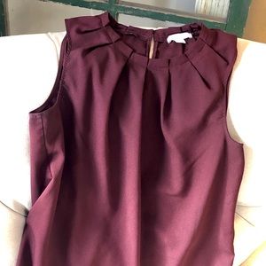 Sleeveless Burgandy Rayon Blouse